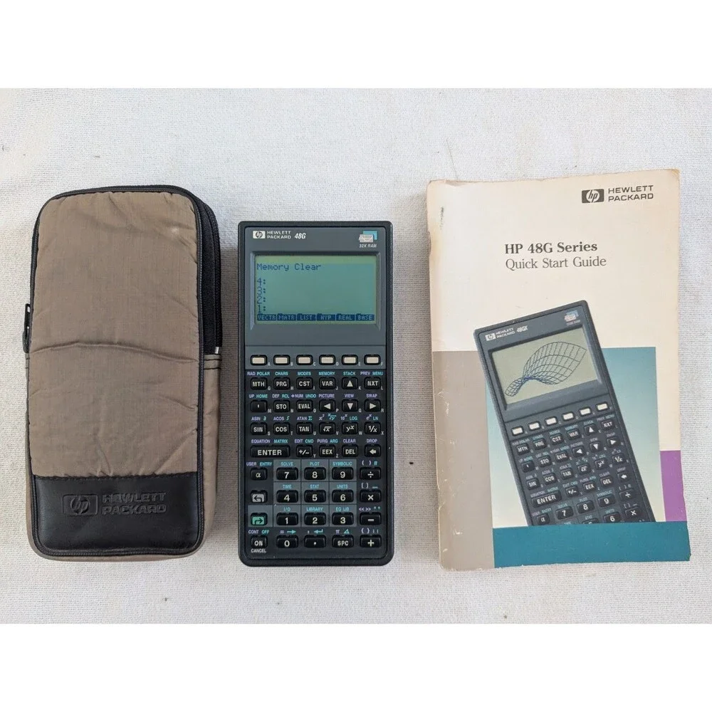 Hewlett Packard HP 48G Graphing Calculator With Case & Manual, Tested, No Cord